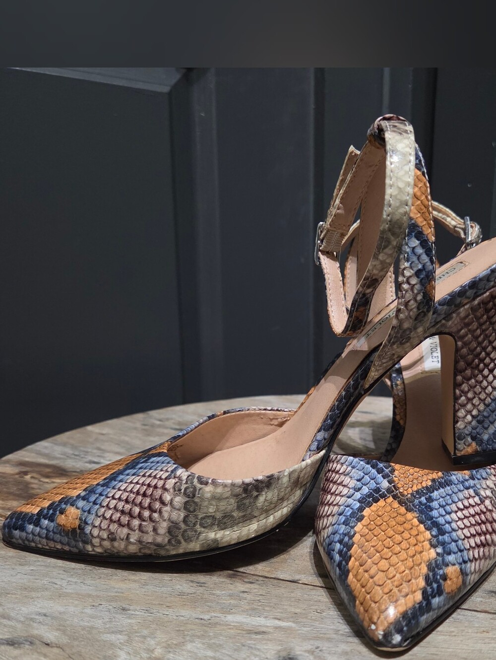 Chelsea & Violet Mary Multicolor Snakeskin Pumps